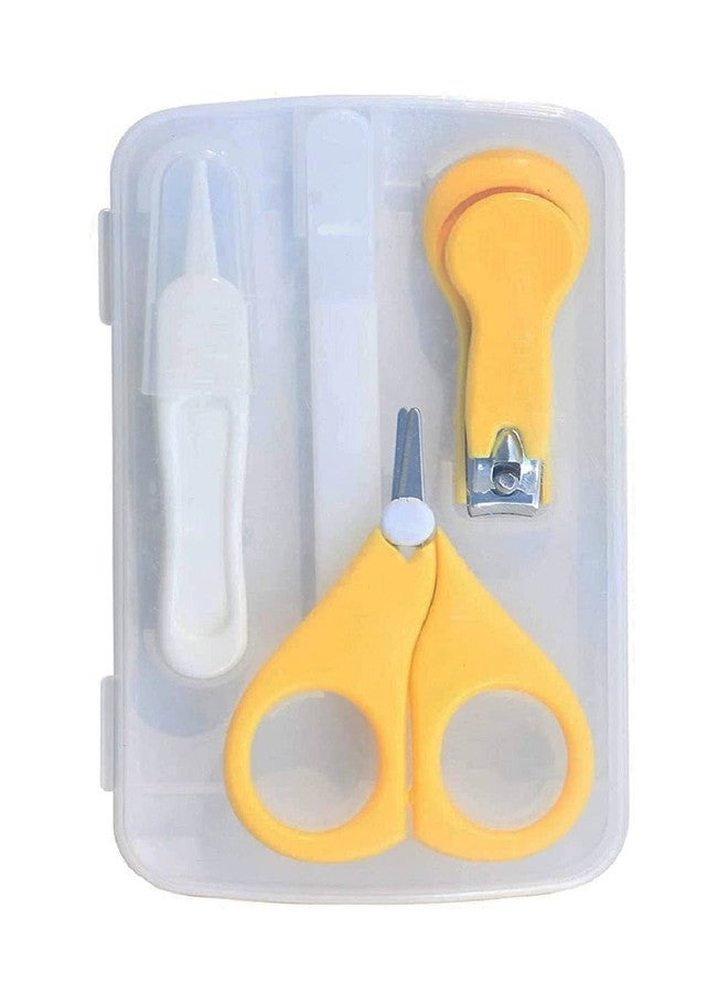 The Cheeky Kidzz Baby Grooming Essential Nail Pedicure Manicure Cutter Safety Kit 4 IN 1 Combo With Cute Portable Travel Transparent Protective Case Box For Toddlers/Infants/New Borns| Best Unique Baby Shower Gift(0 Months+,YELLOW)