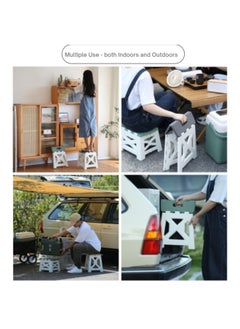 VIO Folding Step Stool 13.4 Inch 34 CM Strong Foldable Heavy Duty Stool Compact Space Saving Non Slip Folding Camping Seat Lightweight Space Saving Step Stool Plastic Stool for Kitchen Home Office Bathroom Stool for Adults Withstands Up To 300 LBS Stool for Kids Backyard Outdoor Picnic Beach Hiking Fishing  - Image 2