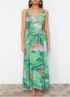 trendyol Floral Pattern Maxi Woven Beach Dress TBESS24EL00098  - Image 4