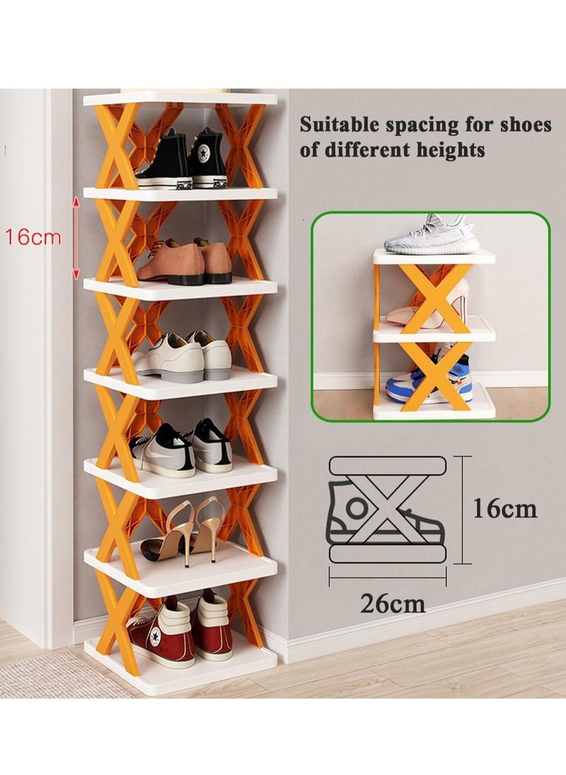 BLOOMING TIME - 9-Layer Simple Shoe Rack, Thickened, Dust-Proof, Space-Saving, Simple Installation, Vibrant Orange - Image 1