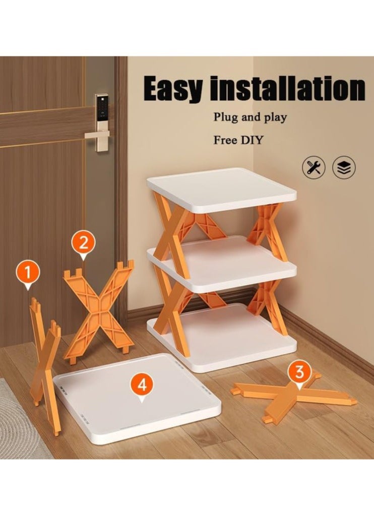 BLOOMING TIME - 9-Layer Simple Shoe Rack, Thickened, Dust-Proof, Space-Saving, Simple Installation, Vibrant Orange - Image 1