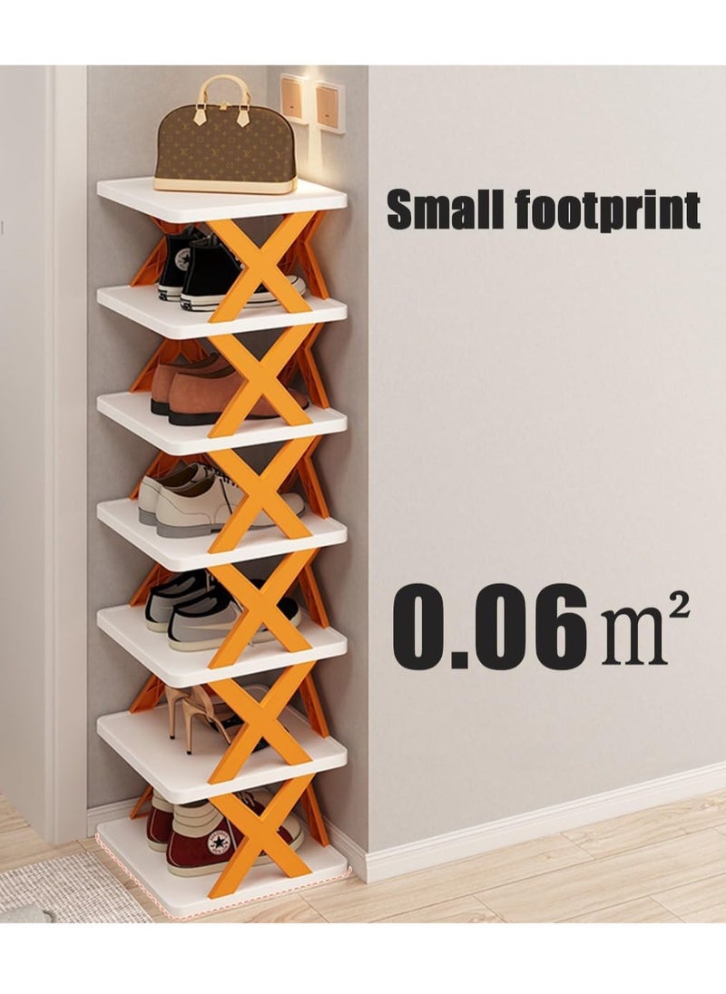 BLOOMING TIME - 9-Layer Simple Shoe Rack, Thickened, Dust-Proof, Space-Saving, Simple Installation, Vibrant Orange - Image 1