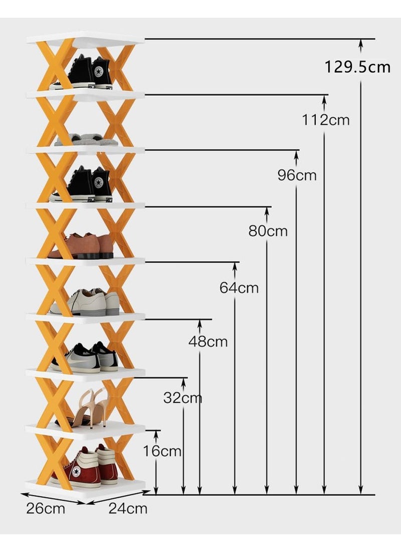 BLOOMING TIME - 9-Layer Simple Shoe Rack, Thickened, Dust-Proof, Space-Saving, Simple Installation, Vibrant Orange - Image 1