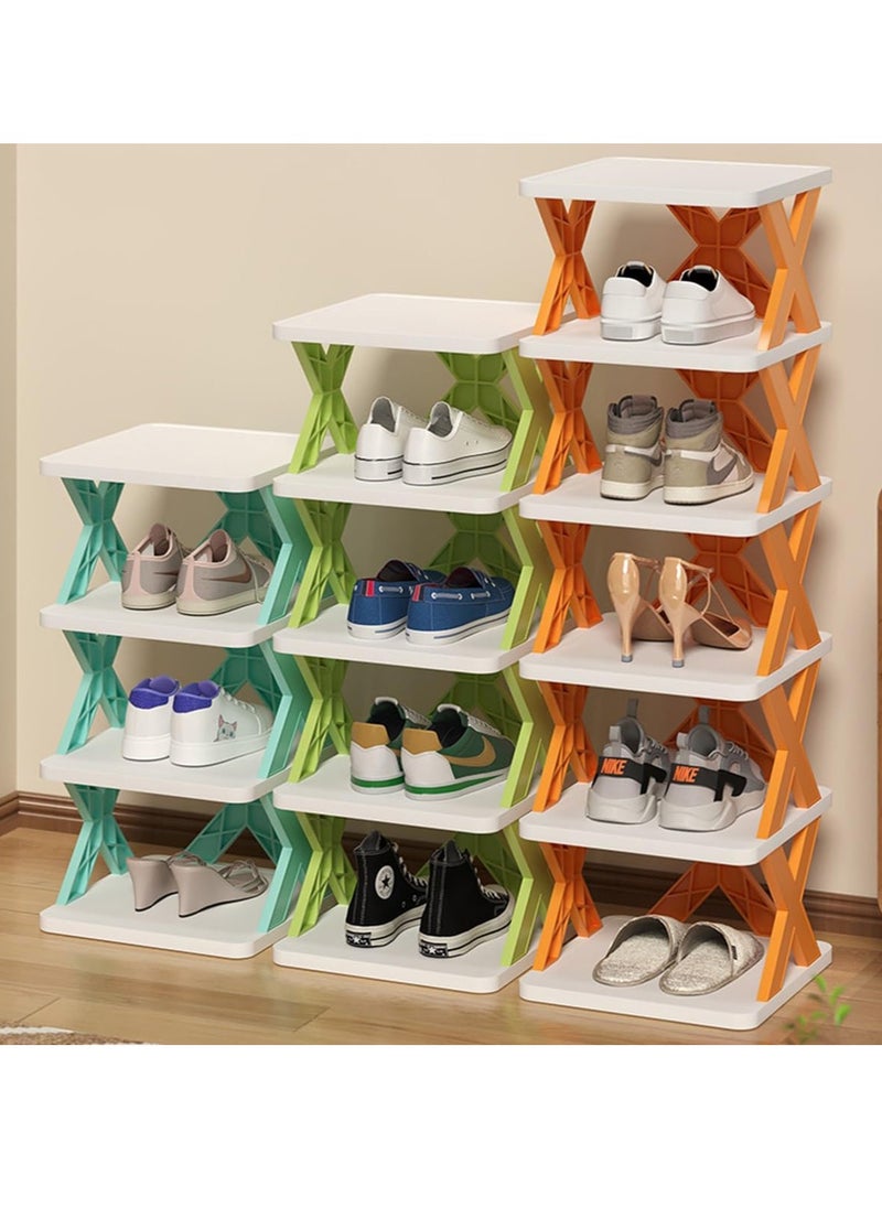 BLOOMING TIME - 9-Layer Simple Shoe Rack, Thickened, Dust-Proof, Space-Saving, Simple Installation, Vibrant Orange - Image 1