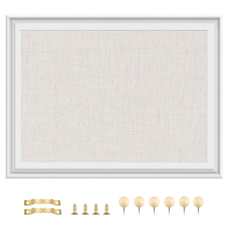 TORASO Linen Bulletin Board, Cork Board for Walls, Fabric Bulletin Board, Small 13"x17" Pin Board for Office Home Kitchen Decorative, Vision Board - Image 3