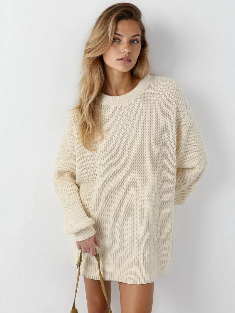 موضتي MY FASHION Oversized Long Fit Knit Sweater