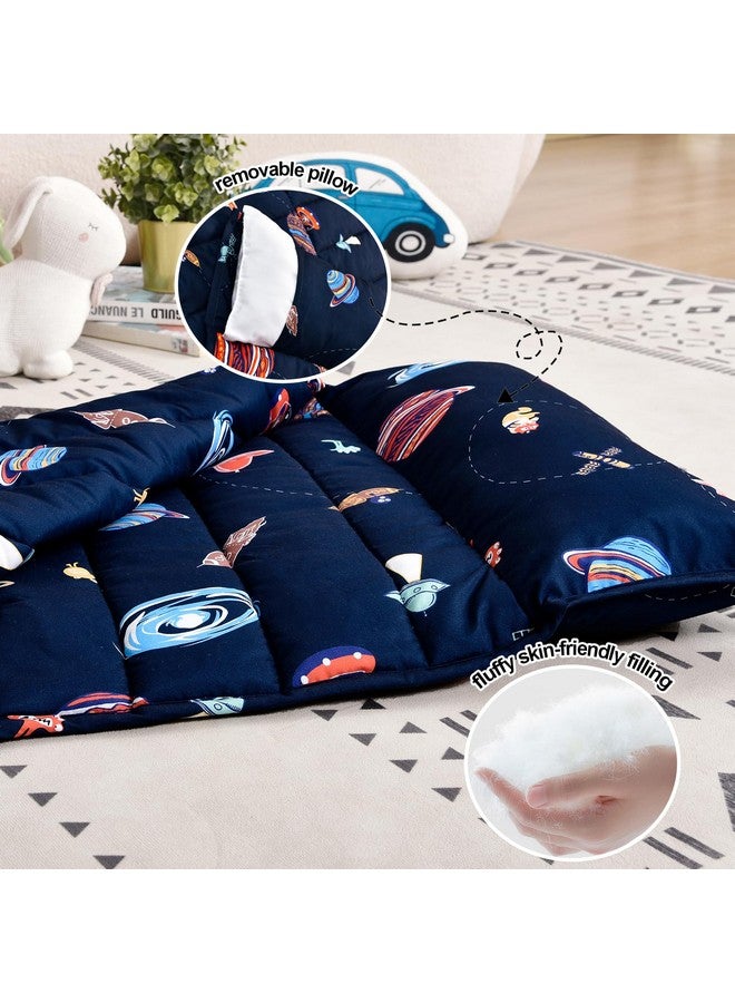 PHF Space Toddler Nap Mat Set With Removable Pillow For Toddler Boys Girls Soft And Lightweight For Daycare Preschool Travel Kindergarten Sleeping Bag Fits Ages 36 Years Space - Image 3