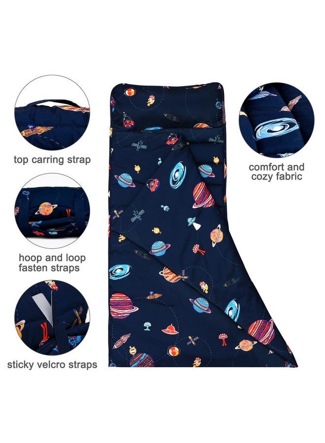 PHF Space Toddler Nap Mat Set With Removable Pillow For Toddler Boys Girls Soft And Lightweight For Daycare Preschool Travel Kindergarten Sleeping Bag Fits Ages 36 Years Space - Image 2