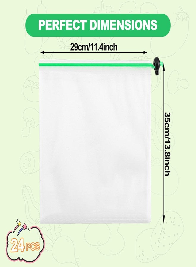 Cabaubl 24 Pack Reusable Produce Bags,Mesh Produce Bags With Drawstring,See-Through Vegetables Fruits Bag,Washable Mesh Bags for Storage Fruit Vegetable Toys - Image 3
