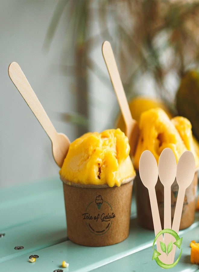 Tinsky 300 Pcs Wooden Spoons Disposable 6.3" Compostable Mini Wood Spoons Cutlery for Eating, Ice Cream, Party, Dinners - Image 5