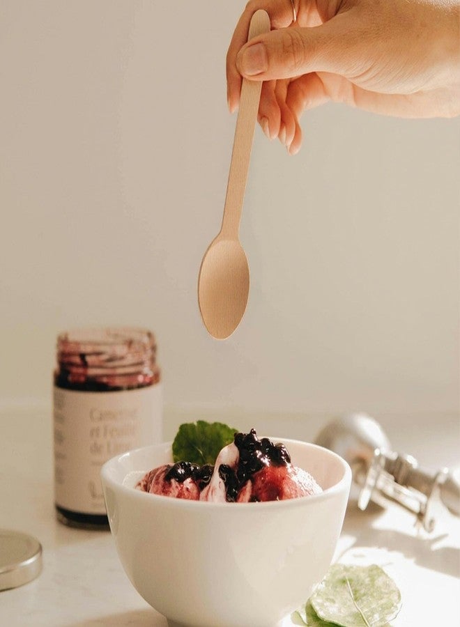 Tinsky 300 Pcs Wooden Spoons Disposable 6.3" Compostable Mini Wood Spoons Cutlery for Eating, Ice Cream, Party, Dinners - Image 3