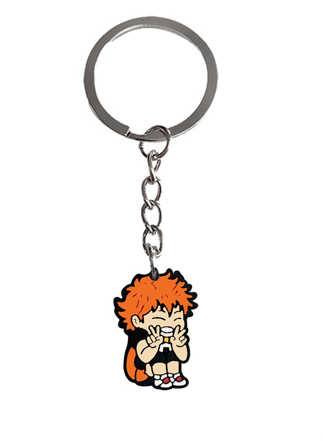 سلسلة مفاتيح للأولاد للكرة الطائرة الرسوم المتحركة حلقة مفاتيح محيطية حقيبة مدرسية قلادة مفتاح السيارة