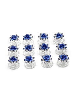 Suoirblss 24 Pcs Bridal Wedding Rhinstone Spiral Twist Screw Hair Pins Rose Flower Hair Clips Spiral Bobby Pins Hair Bun Styling Tool Hair Accessories Blue 