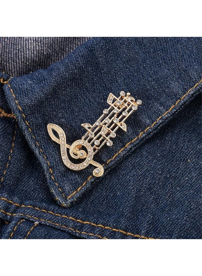 An elegant musical touch to your look: a G clef and notes brooch - Image 3