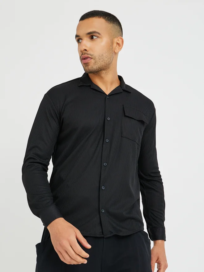 Styli Styli Solid Relaxed Fit Buttoned Shirt