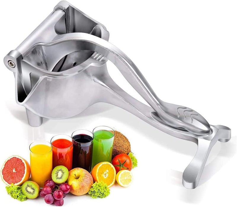CRENTILA Fruit juicerAluminium Manual Juicer Alloy Fruit Hand Squeezer Heavy Duty LemonOrangeFruit Juicer Manual Fruit Press Squeezer Fruit Juicer Silver - Image 1