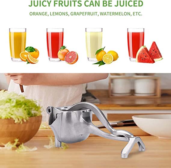 CRENTILA Fruit juicerAluminium Manual Juicer Alloy Fruit Hand Squeezer Heavy Duty LemonOrangeFruit Juicer Manual Fruit Press Squeezer Fruit Juicer Silver - Image 5