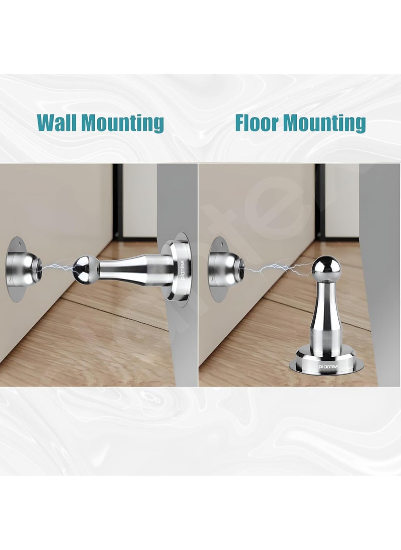 plantex Plantex Drill Free Home Stopper4 inch Self Adhesive Door Magnet for HomeDoor Holder for Main DoorDoor Magnet Stopper for OfficeHotelHome Matt  - Image 5