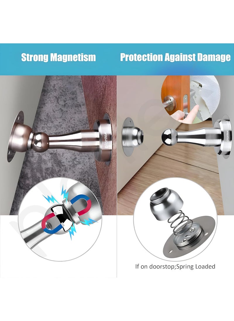 plantex Plantex Drill Free Home Stopper4 inch Self Adhesive Door Magnet for HomeDoor Holder for Main DoorDoor Magnet Stopper for OfficeHotelHome Matt  - Image 4
