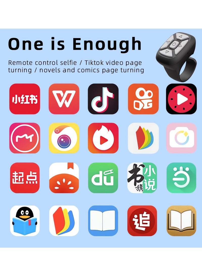 TIK TOK Bluetooth Remote Control Page Turner for Mobile Phones - Compatible with iOS 15.0, Android 8.0+, iPhone, iPad, and HarmonyOS Devices. - Image 2