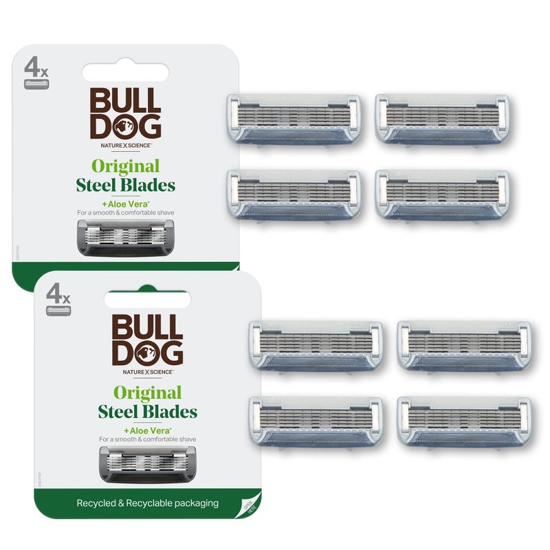 Bulldog Mens Skincare and Grooming Original Razor Blades Refills for Men, 8 Count - Image 1