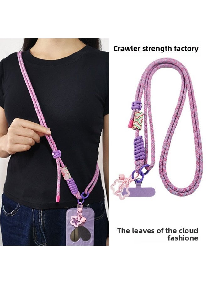 ماركة غير محددة حبل الهاتف المحمول طويل Crossbody حزام الكتف قابل للتعديل الموضة الوطنية العتيقة Xiangyun سلسلة معلقة للرجال والنساء قذيفة منزلية مواصفات قوية: Crossbody [لون أخضر فاتح] Xiangyun Standard حبل تعديل عقدة واحدة + شريط بطاقة + قلادة  - Image 2