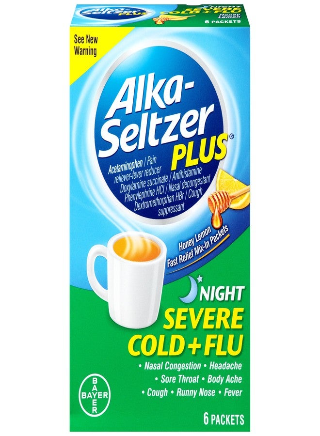 Alka-Seltzer Alka- Seltzer Plus ASP SEV COLD FLU NIGHT 6S 2DZ, honey lemon, 6 Count - Image 1