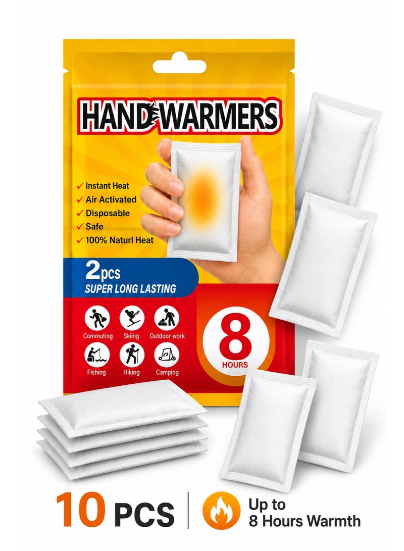 10pcs Disposable Hand Warmers, Air Activated Heat Packs, Up to 8 Hours Long Lasting Warmth, Portable Pocket Warmers for Camping, Hiking, Travel & Outdoor Use - Image 5