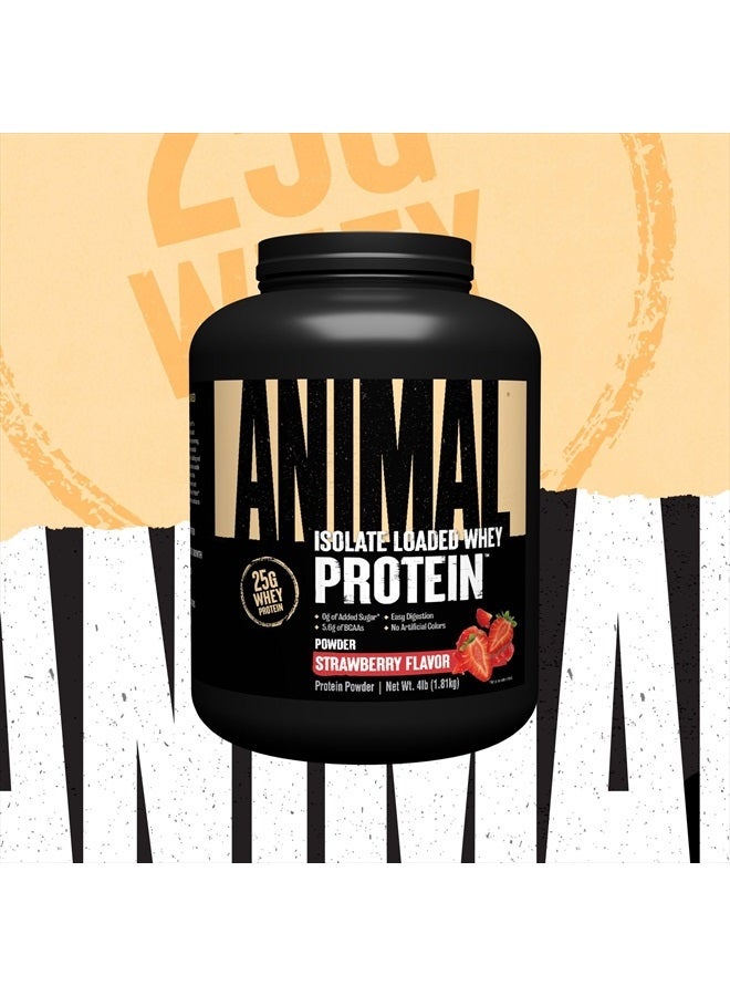 ANIMAL Whey Isolate Protein Powder - Loaded for Pre & Post Workout Muscle Builder and Recovery with Digestive Enzymes for Men & Women - 25g Protein, Great Taste, Low Sugar - Strawberry 4 lbs - Image 2