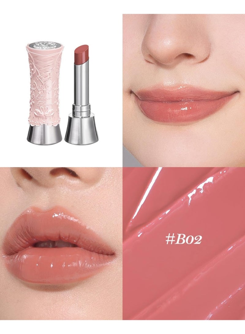 Flower Knows Swan Ballet Solid Lip Glaze Mirror Lipstick Profesional Makeup Lipgloss Moisturizing Korean Hydrating long-lasting color Red Lipstick (B02 Mary Jane) - Image 2