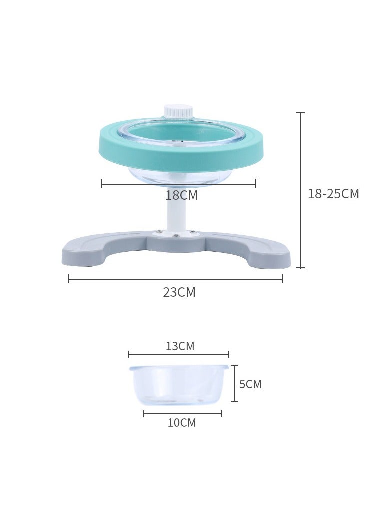 general Pet adjustable lifting bowl small dog cat anti-slip neck guard oblique glass cat food bowl - Image 2