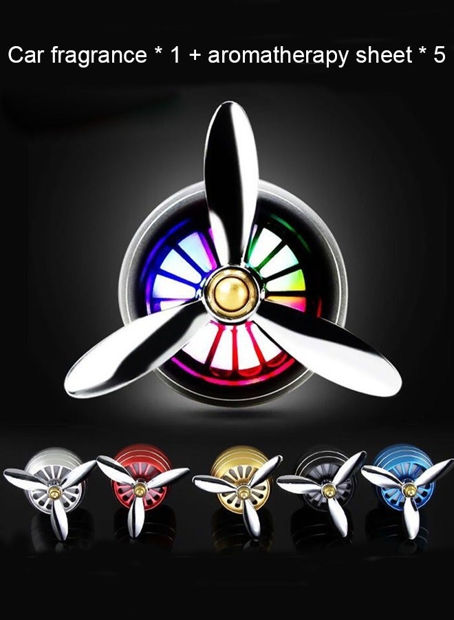 Car Mounted Perfume Car Air Conditioner Air Outlet Small Fan Aromatherapy Car Interior Odor Removal Black - Image 1