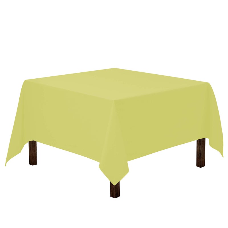 Gee Di Moda Square Tablecloth  70 x 70 Inch Yellow Table Cloth for Medium Square or Round Tables  Heavy Duty Washable Fabric  for Buffet Table Holiday Party Dinner Wedding  Baby Shower