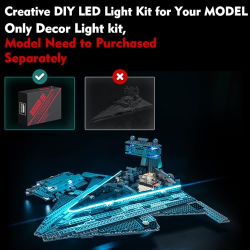 LocoLee LED Light Kit Compatible with Lego 75394 Imperial Star Destroyer No Models Only Light Creative Lighting Set Accessories Compatible with Lego 75394 Imperial Star Destroyer Standard Version - Image 5