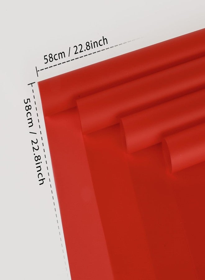 FUHITIM 20 Sheets Wrapped Flower Paper, Perfect for Weddings, Birthdays, Christmas, Baby Showers, DIY Bouquets (Misty Red) - Image 2