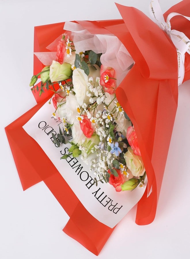 FUHITIM 20 Sheets Wrapped Flower Paper, Perfect for Weddings, Birthdays, Christmas, Baby Showers, DIY Bouquets (Misty Red) - Image 5