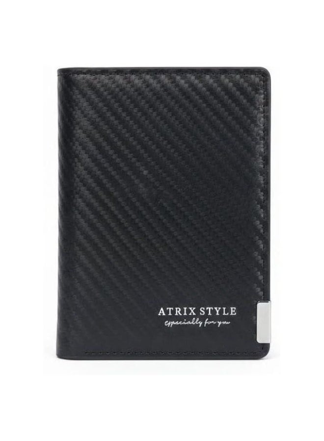 Atrix Men's classic black leather zip wallet – credit and bank card holder with coin pocket and a practical compact design for everyday use - Image 1