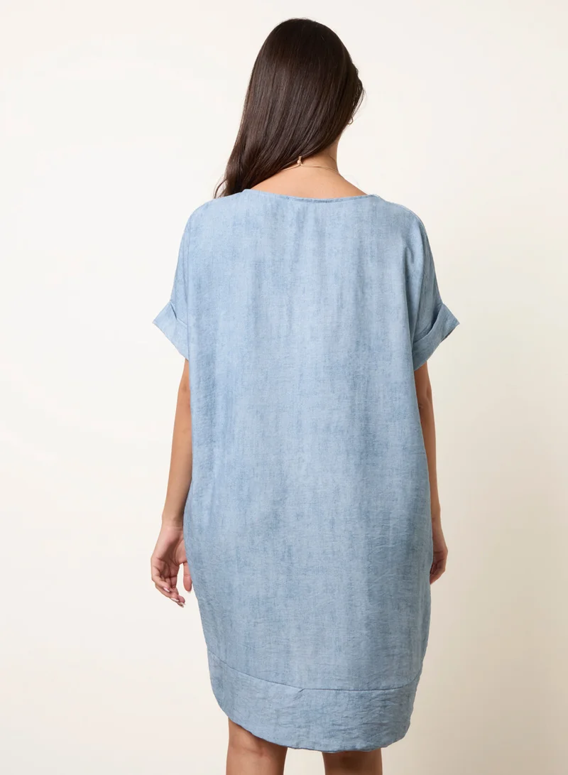 بلو فانيلا Washed Effect Tunic Dress