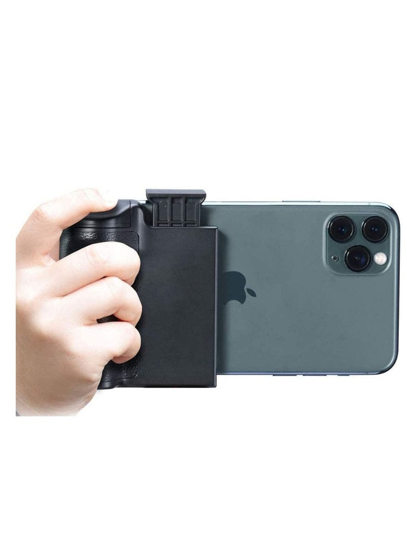 SYOSI Phone Mount Phone Mount with Remote Cell Phone Tripod Adapter Grip Holder with Detachable Wireless Shutter for iPhone Video Photo Shooting Suitable for travel Outdoor Shooting Black - Image 1