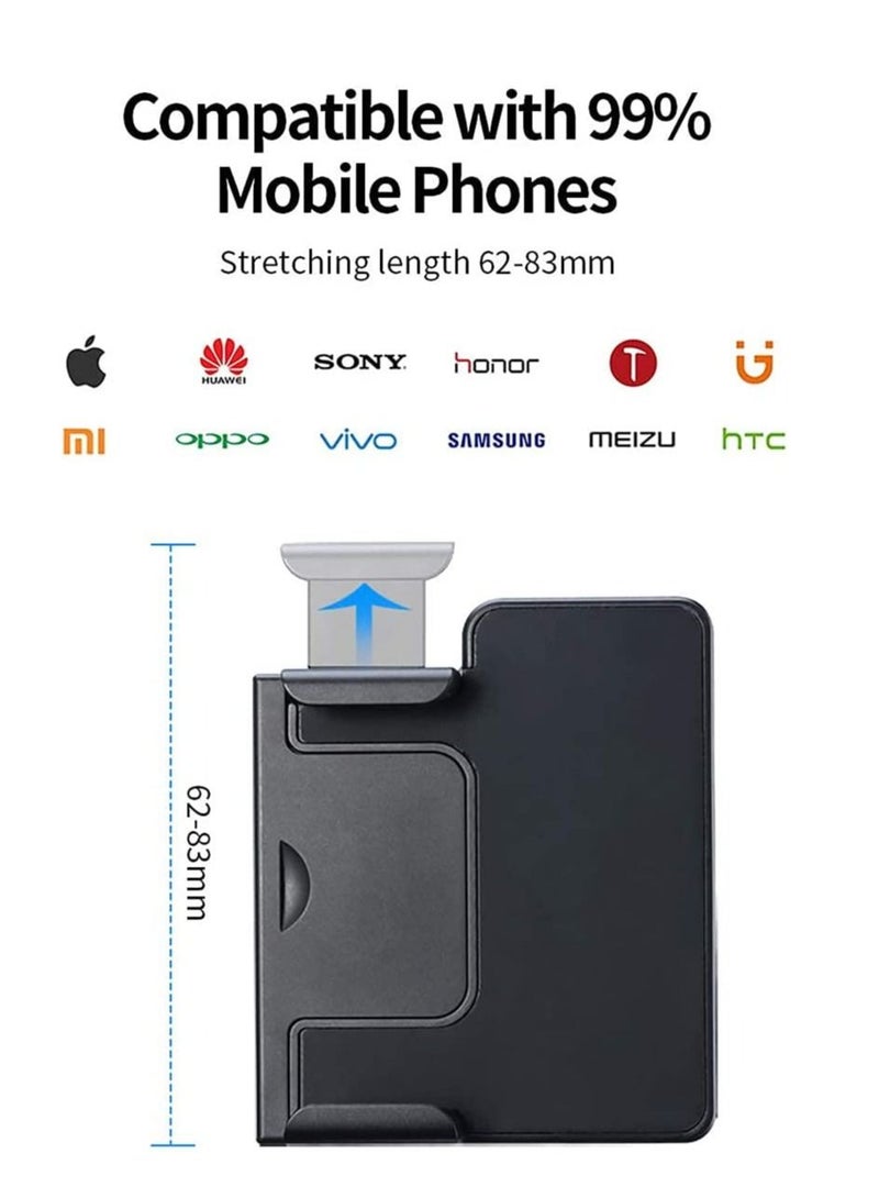 SYOSI Phone Mount Phone Mount with Remote Cell Phone Tripod Adapter Grip Holder with Detachable Wireless Shutter for iPhone Video Photo Shooting Suitable for travel Outdoor Shooting Black - Image 5