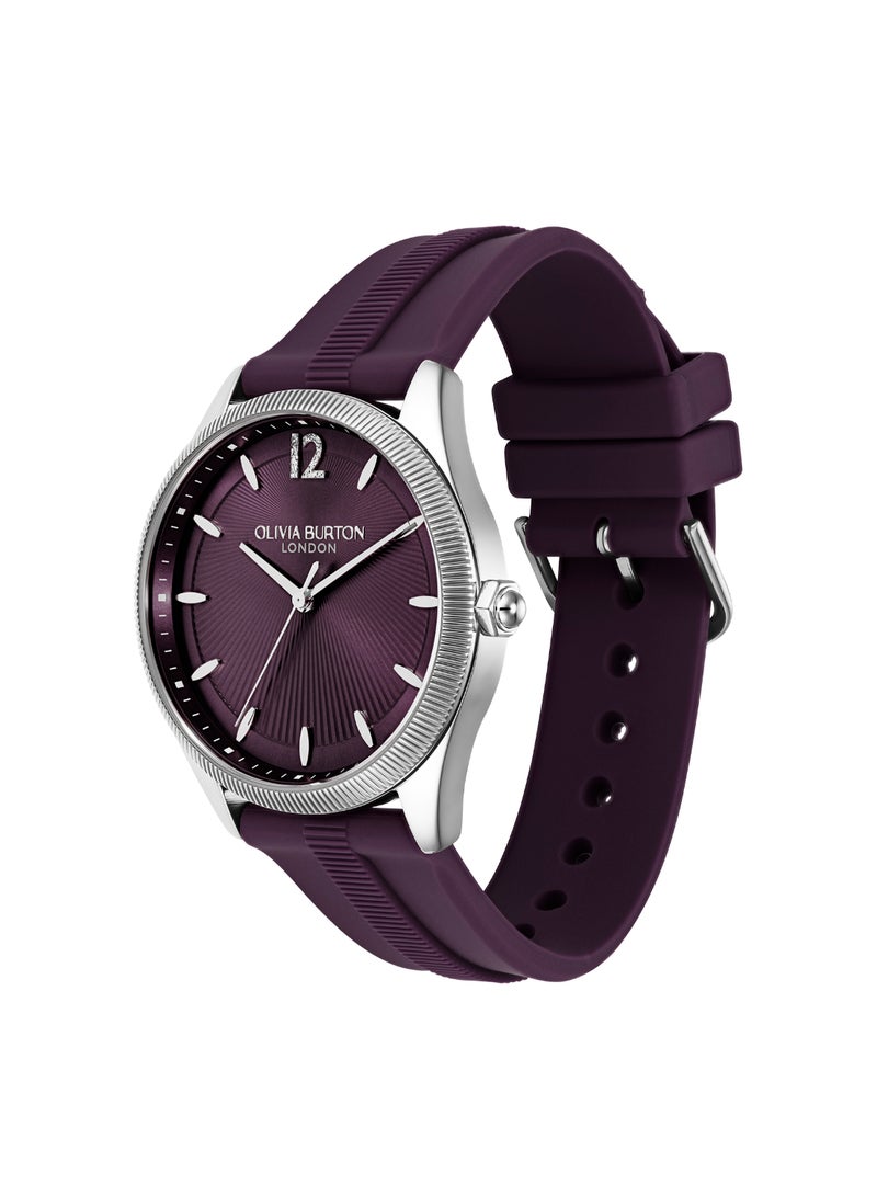 OLIVIA BURTON ROUND ANALOG WOMEN'S MIDNIGHT PLUM CASE WATCH - 24000181 - Image 2