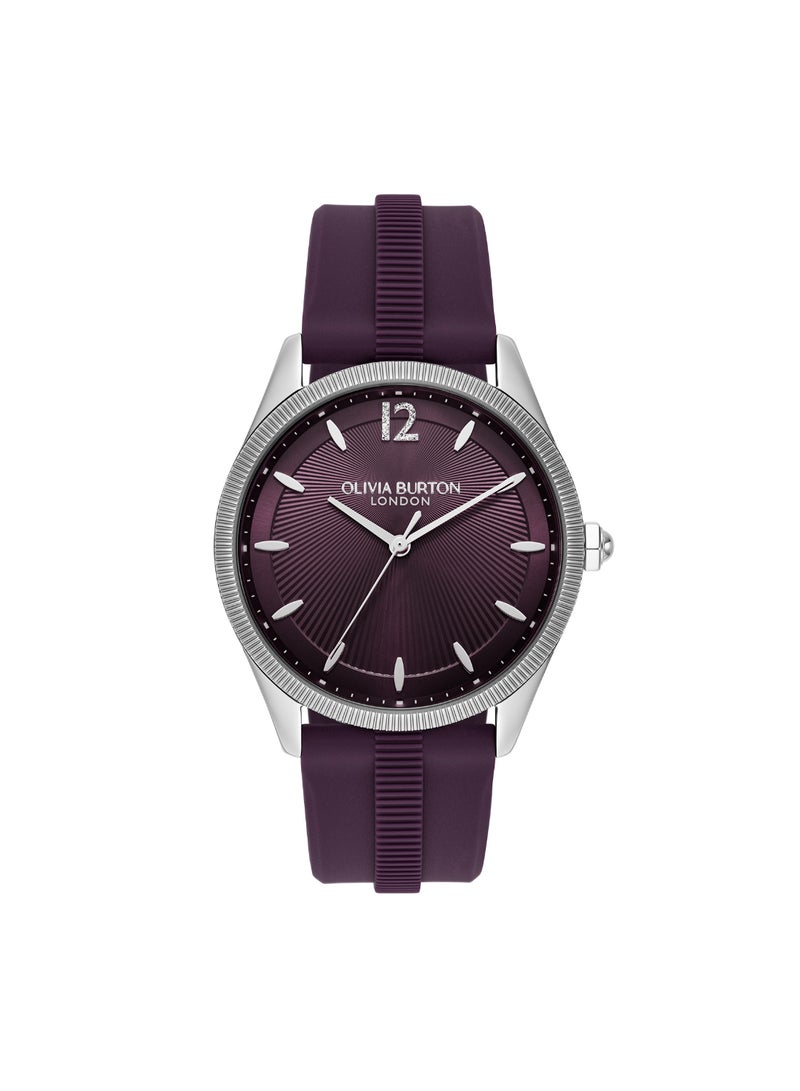OLIVIA BURTON ROUND ANALOG WOMEN'S MIDNIGHT PLUM CASE WATCH - 24000181 - Image 1