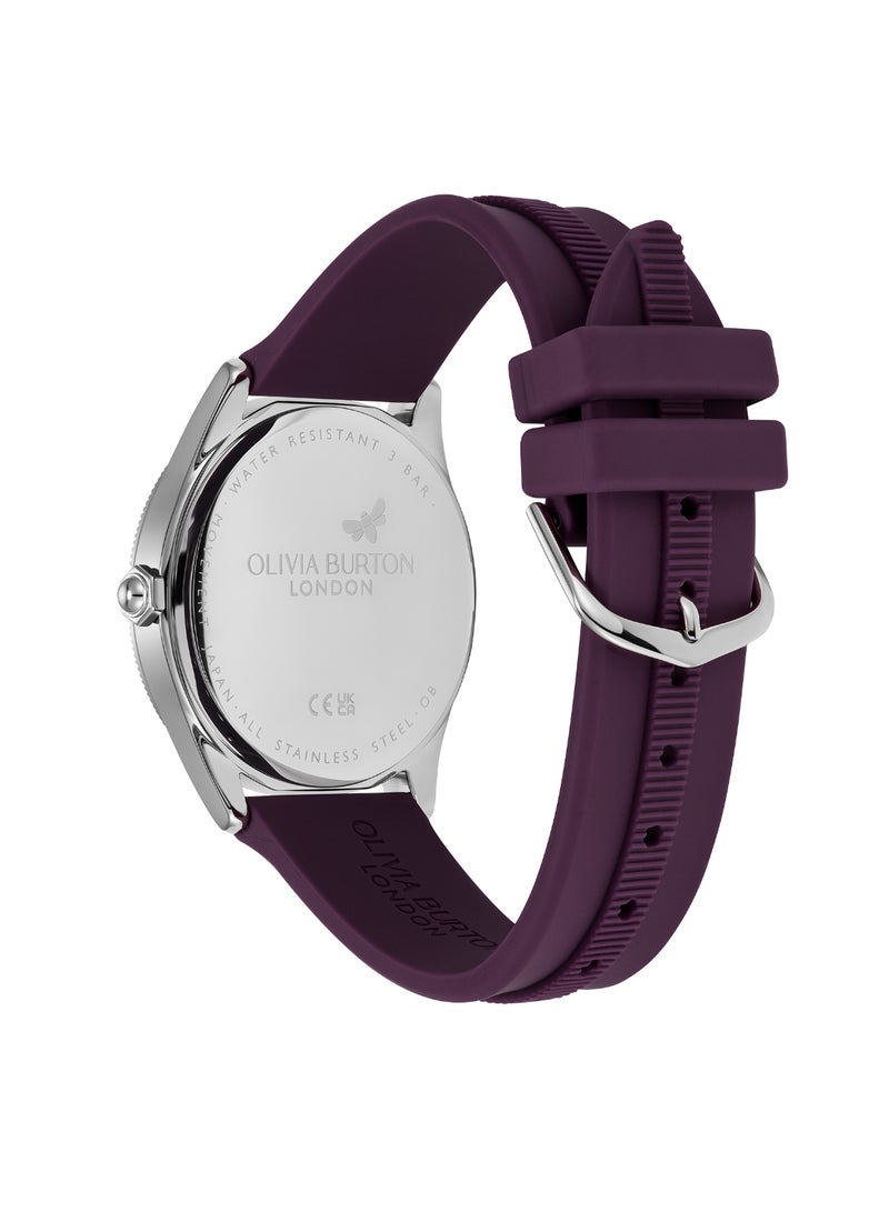OLIVIA BURTON ROUND ANALOG WOMEN'S MIDNIGHT PLUM CASE WATCH - 24000181 - Image 5