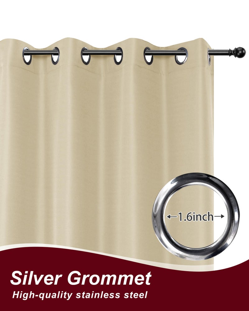 HolidayIdeas Grommet Outdoor Curtains for Patio Waterproof 8 Pcs All Weather Balcony Outside Curtain Drapes for Apartments, Gazebo, Pergolas, Porch, 54x84 Inch, Cream - Image 2