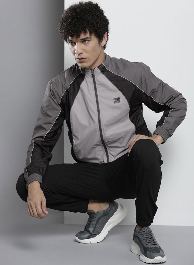 The Indian Garage Co Men Regular Fit Printed Round Neck Long Sleeves Windcheater - Image 4