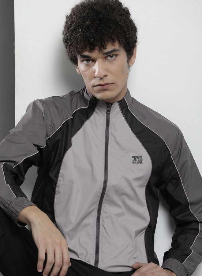 The Indian Garage Co Men Regular Fit Printed Round Neck Long Sleeves Windcheater - Image 1