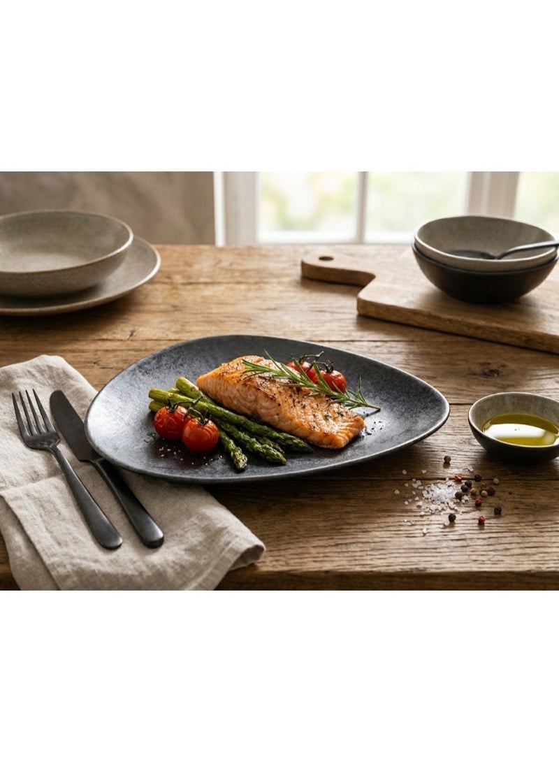 Ariane Premium Fine Porcelain Triangle Plate 21cm Granite Grey - Image 2