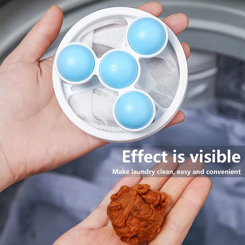 NISHIV NISHIV 2 Pcs Washing Machine Hair Filter Cleaning Mesh Bag 4 Pcs Silicone Washing Machine Laundry Balls Dryer Laundry Ball Laundry Balls Washing Ball Tangle Free Cleaning Power Washer Balls - Image 4
