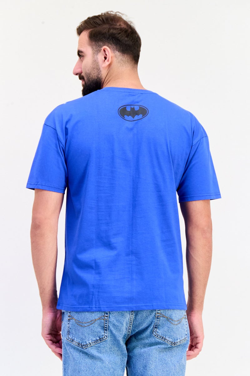 DC DC x Batman Men Crew Neck Short Sleeves Graphic Print T-Shirt, Blue - Image 4