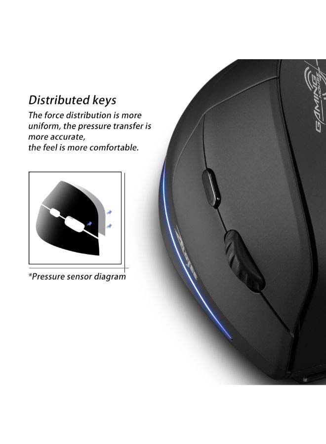 NIBEMINENT Wireless Vertical Optical Mouse Black  - Image 3